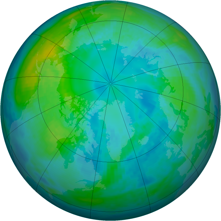 Arctic ozone map for 21 October 1983
